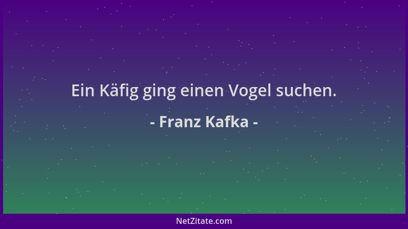 Franz Kafka - Ein Käfig ging einen Vogel suchen....