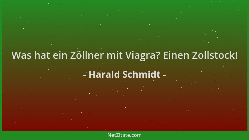 Harald Schmidt - Was hat ein Zöllner mit Viagra? Einen Zollstock!...
