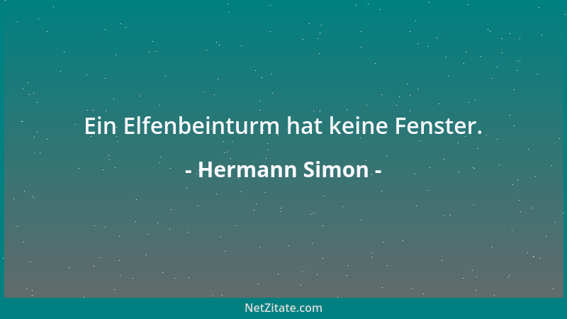 Hermann Simon - Ein Elfenbeinturm hat keine Fenster....
