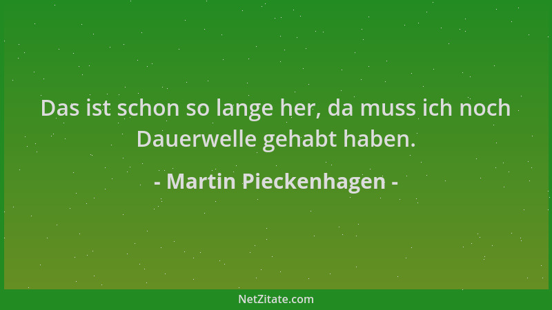 Martin Pieckenhagen - Das ist schon so lange her, da muss ich noch Dauerwelle gehabt haben....