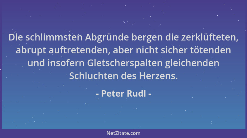 Peter Rudl - Die schlimmsten Abgründe bergen die zerklüfteten, abrupt auftretenden, aber nicht sicher tötenden und insofern...