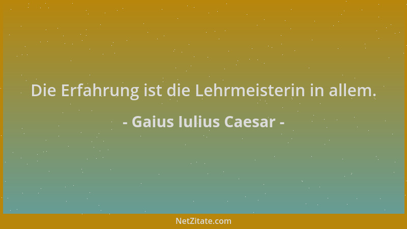 Gaius Iulius Caesar - Die Erfahrung ist die Lehrmeisterin in allem....