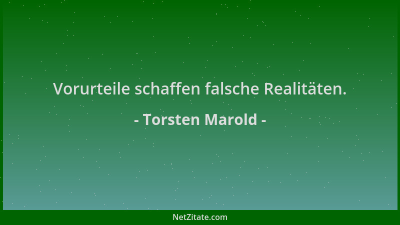 Torsten Marold - Vorurteile schaffen falsche Realitäten....