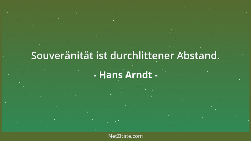 Hans Arndt - Souveränität ist durchlittener Abstand....