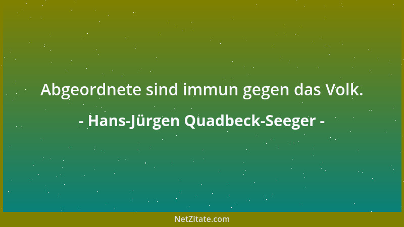 Hans-Jürgen Quadbeck-Seeger - Abgeordnete sind immun gegen das Volk....