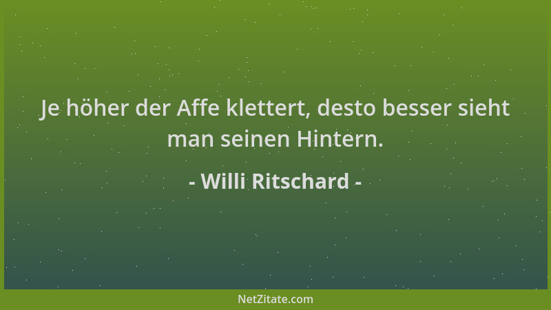 Willi Ritschard - Je höher der Affe klettert, desto besser sieht man seinen Hintern....