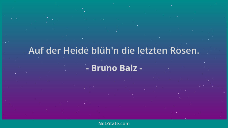 Bruno Balz - Auf der Heide blüh 'n die letzten Rosen....