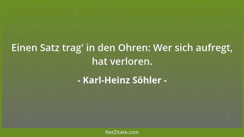Karl-Heinz Söhler - Wenn du behauptest, dich nicht wegen der Kleinigkeiten aufzuregen, bist du noch nie in stiller Nacht du...