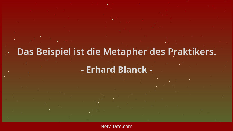 Erhard Blanck - Das Beispiel ist die Metapher des Praktikers....
