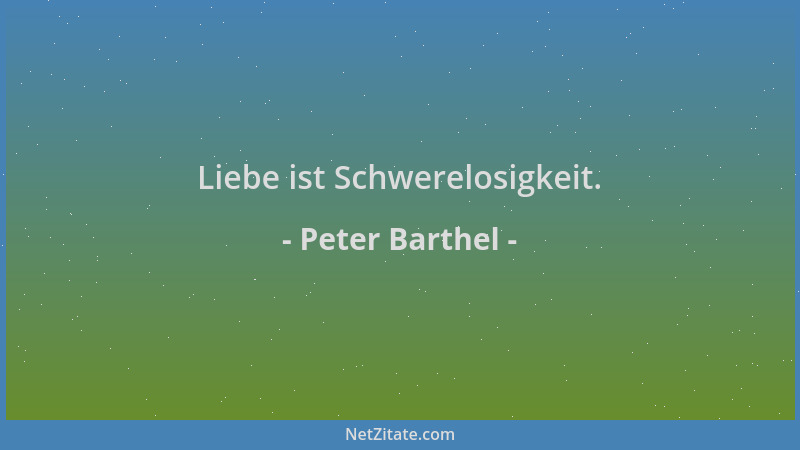 Peter Barthel - Liebe ist Schwerelosigkeit....