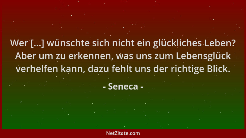 Seneca - Wer [...] wünschte sich nicht ein glückliches Leben? Aber um zu erkennen, was uns zum Lebensglück verhelfen kann,...