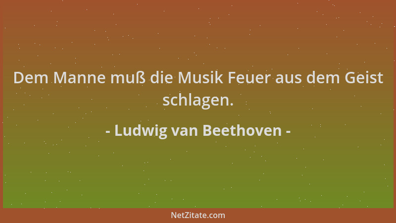 Ludwig van Beethoven - Dem Manne muß die Musik Feuer aus dem Geist schlagen....
