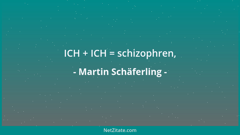Martin Schäferling - ICH + ICH = schizophren,...