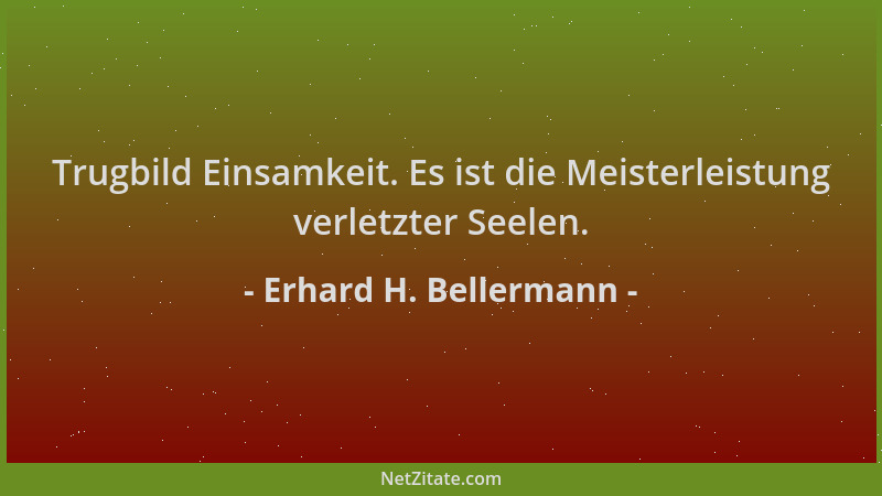 Erhard H. Bellermann - Trugbild Einsamkeit. Es ist die Meisterleistung verletzter Seelen....
