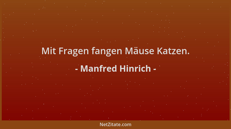 Manfred Hinrich - Mit Fragen fangen Mäuse Katzen....