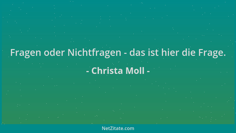 Christa Moll - Fragen oder Nichtfragen - das ist hier die Frage....