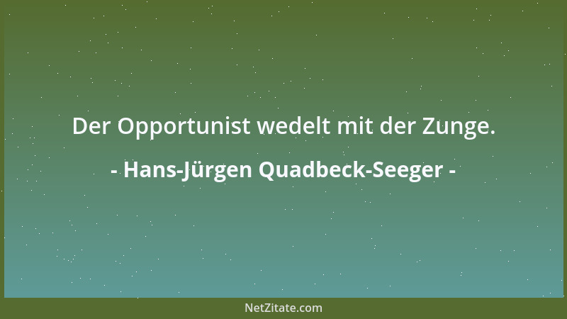 Hans-Jürgen Quadbeck-Seeger - Der Opportunist wedelt mit der Zunge....