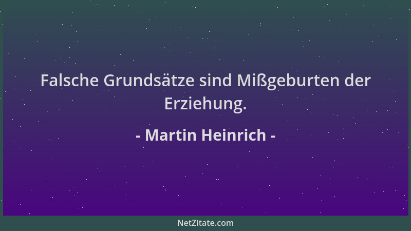 Martin Heinrich - Falsche Grundsätze sind Mißgeburten der Erziehung....