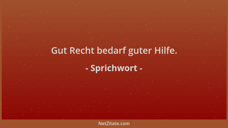 Sprichwort - Gut Recht bedarf guter Hilfe....