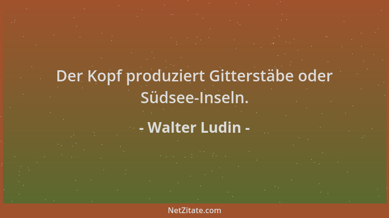 Walter Ludin - Der Kopf produziert Gitterstäbe oder Südsee-Inseln....