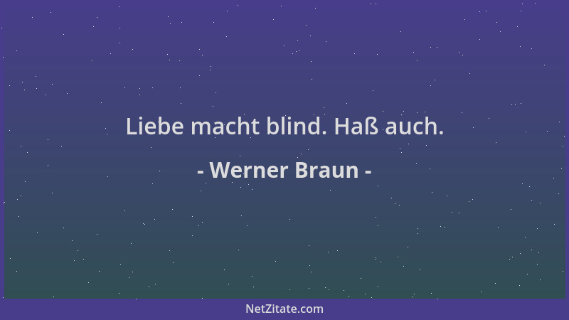 Werner Braun - Liebe macht blind. Haß auch....