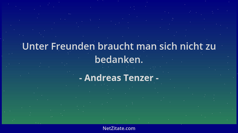 Andreas Tenzer - Unter Freunden braucht man sich nicht zu bedanken....