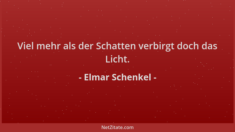 Elmar Schenkel - Viel mehr als der Schatten verbirgt doch das Licht....