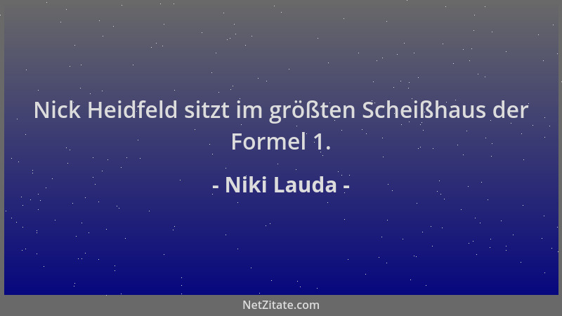 Niki Lauda - Nick Heidfeld sitzt im größten Scheißhaus der Formel 1....