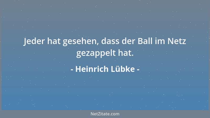 Heinrich Lübke - Jeder hat gesehen, dass der Ball im Netz gezappelt hat....