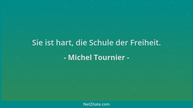Michel Tournier - Sie ist hart, die Schule der Freiheit....