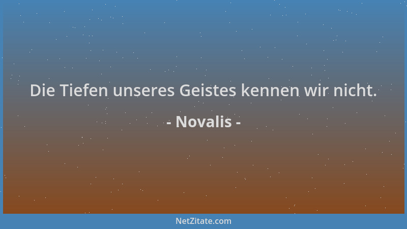 Novalis - Die Tiefen unseres Geistes kennen wir nicht....