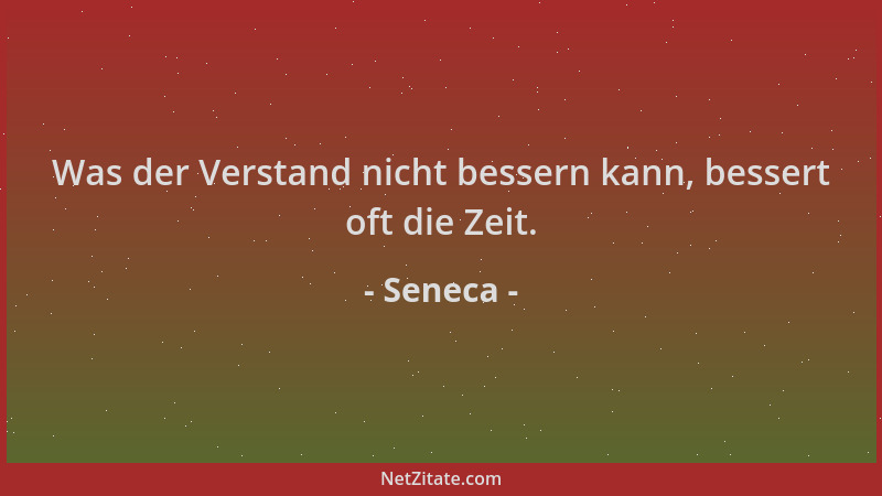 Seneca - Was der Verstand nicht bessern kann, bessert oft die Zeit....