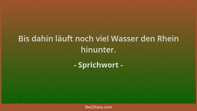 Sprichwort - Bis dahin läuft noch viel Wasser den Rhein hinunter....