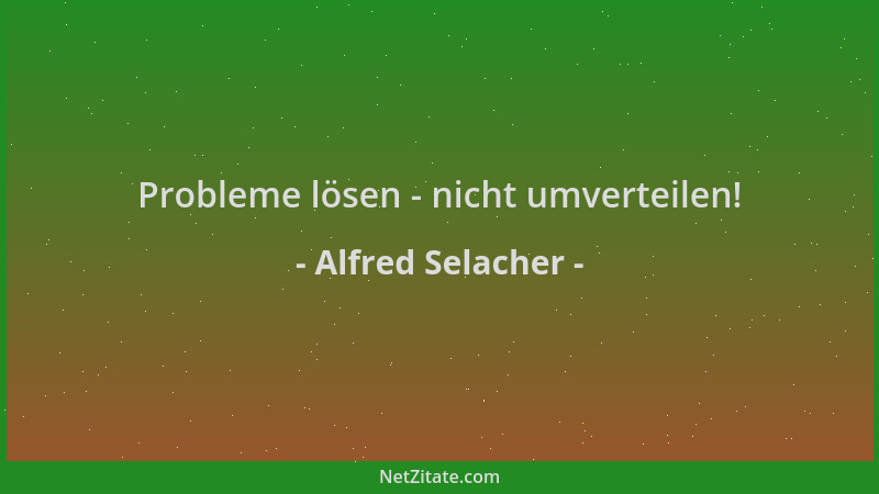 Alfred Selacher - Probleme lösen - nicht umverteilen!...