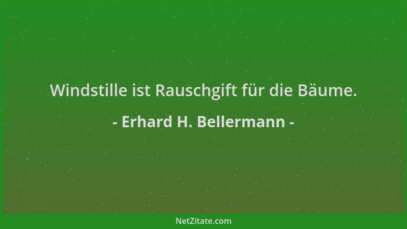 Erhard H. Bellermann - Windstille ist Rauschgift für die Bäume....