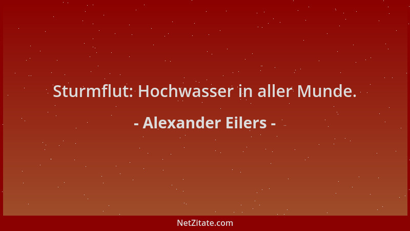 Alexander Eilers - Sturmflut: Hochwasser in aller Munde....