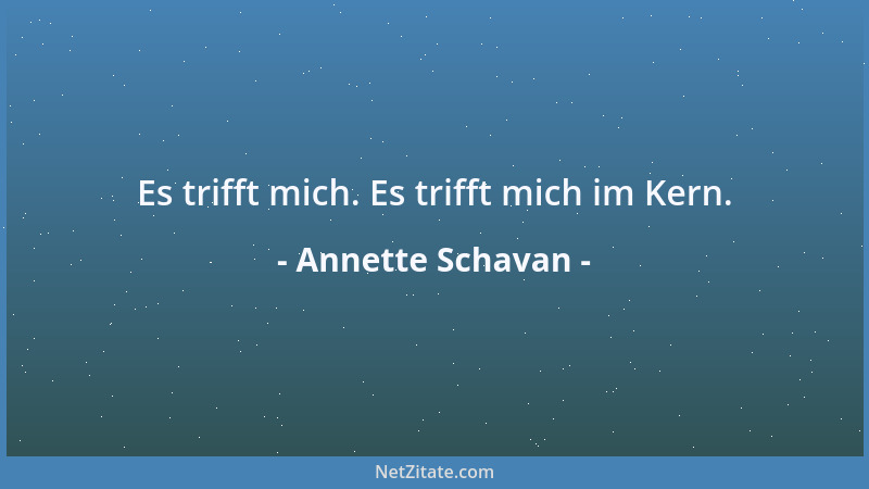 Annette Schavan - Es trifft mich. Es trifft mich im Kern....