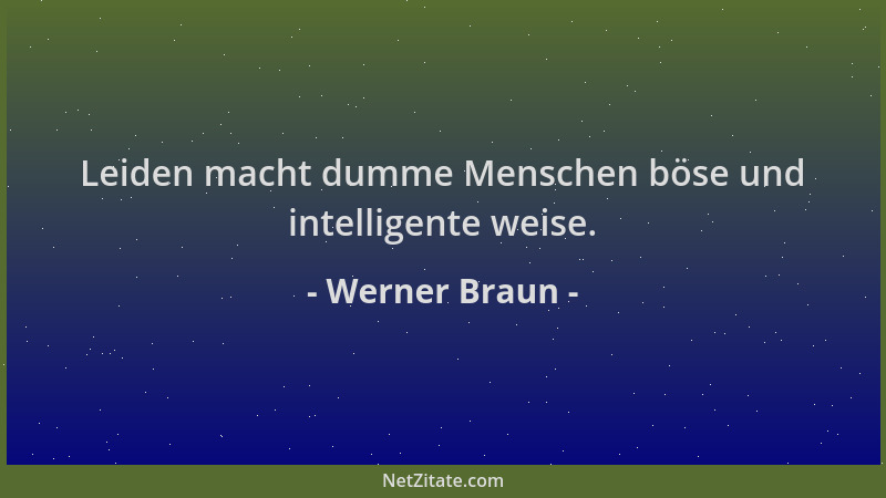Werner Braun - Leiden macht dumme Menschen böse und intelligente weise....