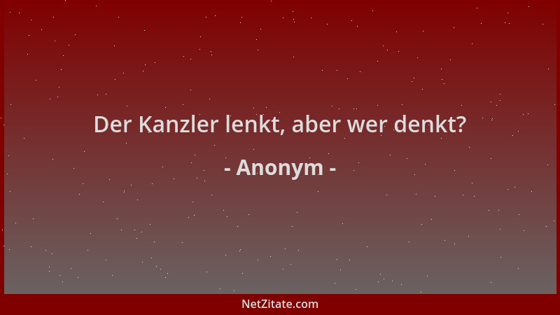 Anonym - Der Kanzler lenkt, aber wer denkt?...