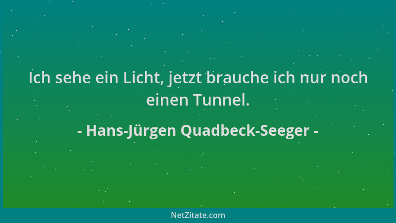 Hans-Jürgen Quadbeck-Seeger - Ich sehe ein Licht, jetzt brauche ich nur noch einen Tunnel....
