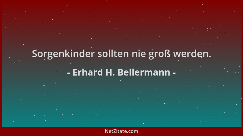 Erhard H. Bellermann - Sorgenkinder sollten nie groß werden....