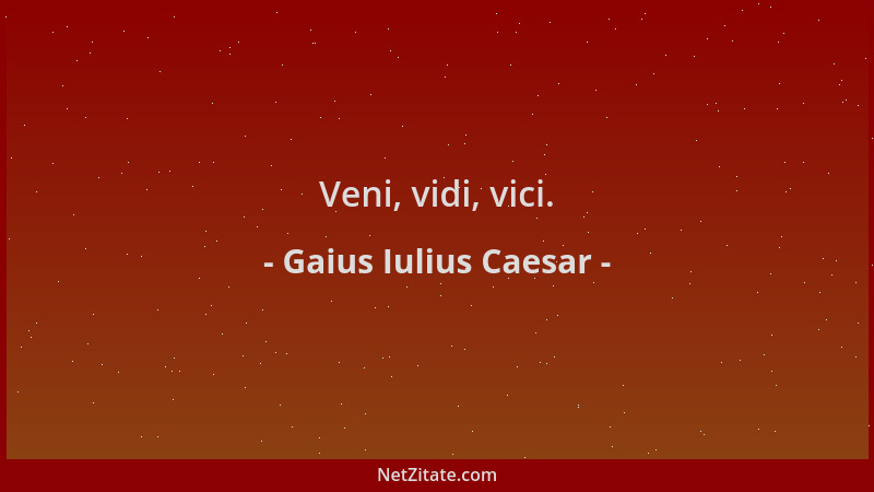 Gaius Iulius Caesar - Veni, vidi, vici....