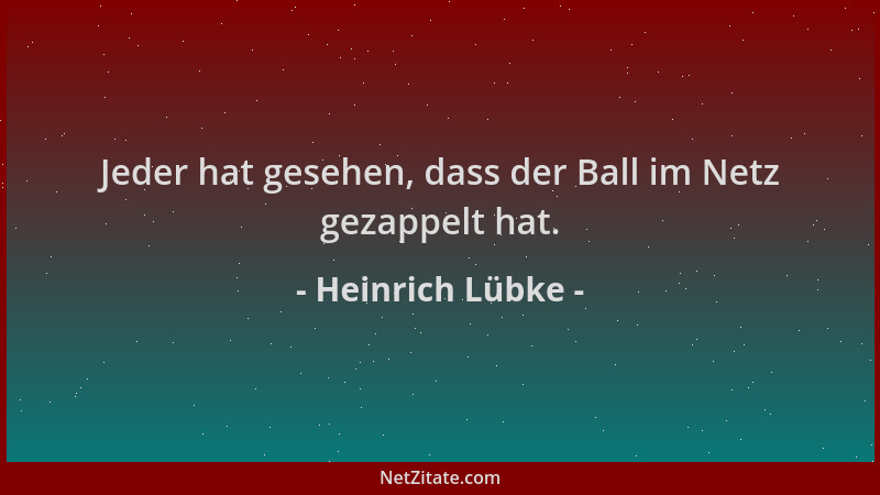 Heinrich Lübke - Jeder hat gesehen, dass der Ball im Netz gezappelt hat....