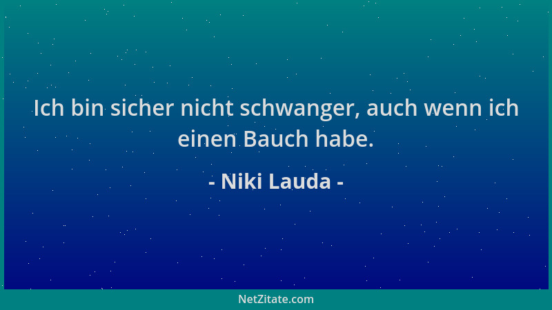 Niki Lauda - Ich bin sicher nicht schwanger, auch wenn ich einen Bauch habe....