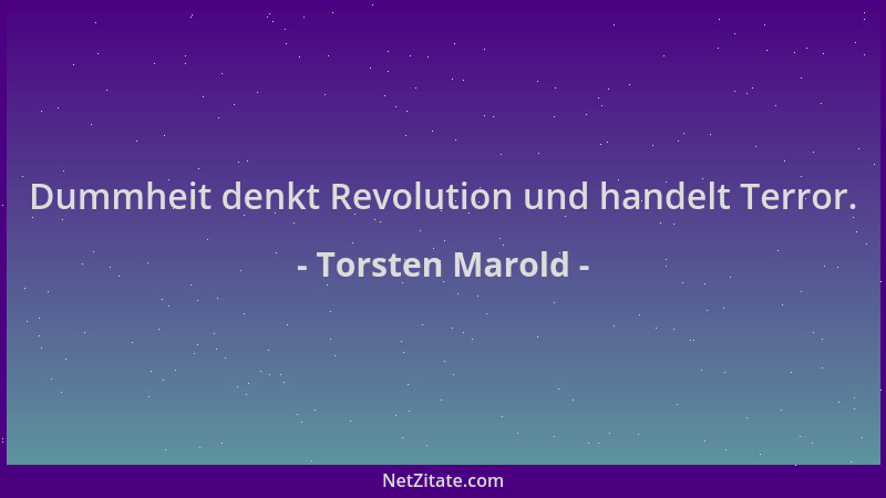 Torsten Marold - Dummheit denkt Revolution und handelt Terror....