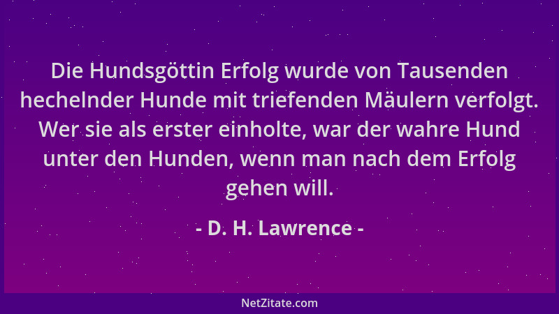 D. H. Lawrence - Die Hundsgöttin Erfolg wurde von Tausenden hechelnder Hunde mit triefenden Mäulern verfolgt. Wer sie als e...