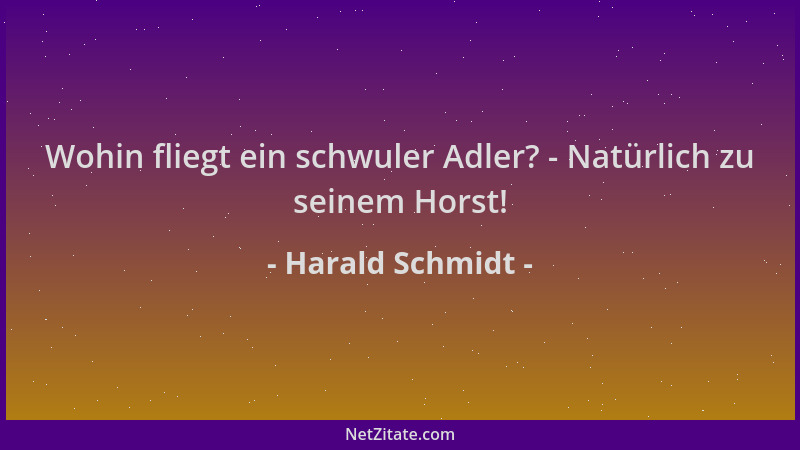 Harald Schmidt - Wohin fliegt ein schwuler Adler? - Natürlich zu seinem Horst!...