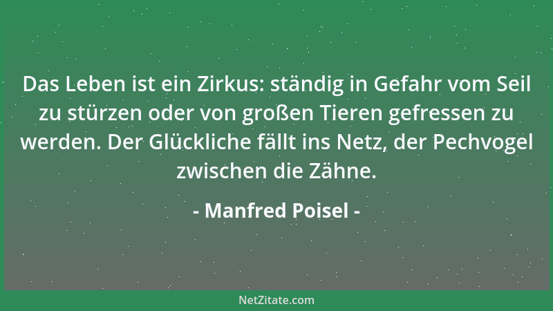 Manfred Poisel - Ein wenig Narzißmus versüßt das Leben. Zu viel davon treibt autistische Blüten....