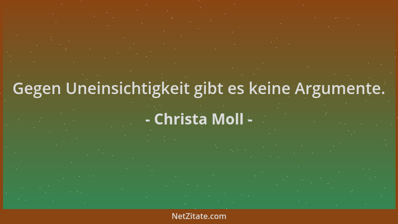 Christa Moll - Gegen Uneinsichtigkeit gibt es keine Argumente....