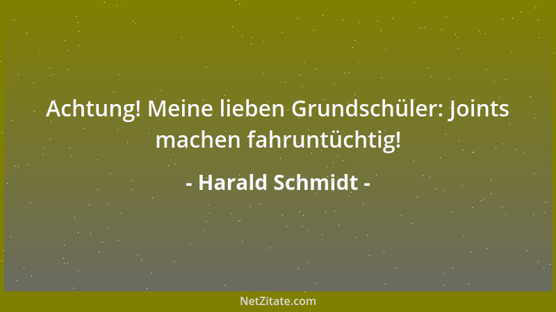 Harald Schmidt - Achtung! Meine lieben Grundschüler: Joints machen fahruntüchtig!...